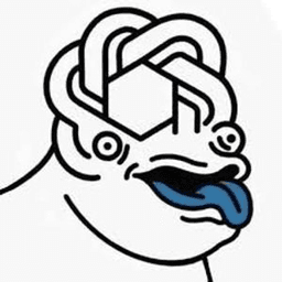 Slopper mascot - cartoon face with AI brain and blue tongue